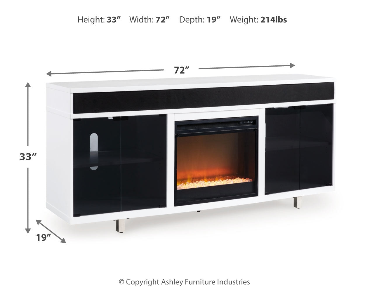 Gardoni 72" TV Stand with Electric Fireplace