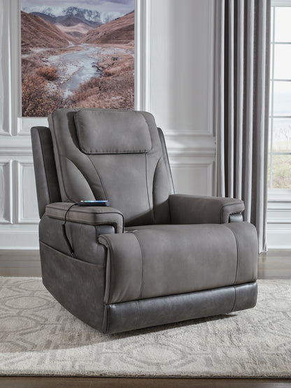 Pines Furniture Outlet - Ashley Furniture - 4Z-Peaceful Pause Living Room - Power Lift Recliner / Slate - PC1210412