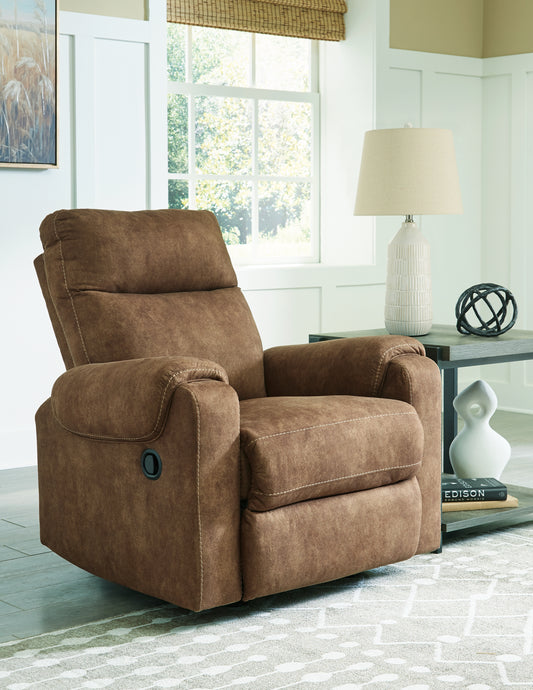 Pines Furniture Outlet - Ashley Furniture - Edenwold Living Room - DBL Rec Loveseat w/Console / Brindle - 1380594