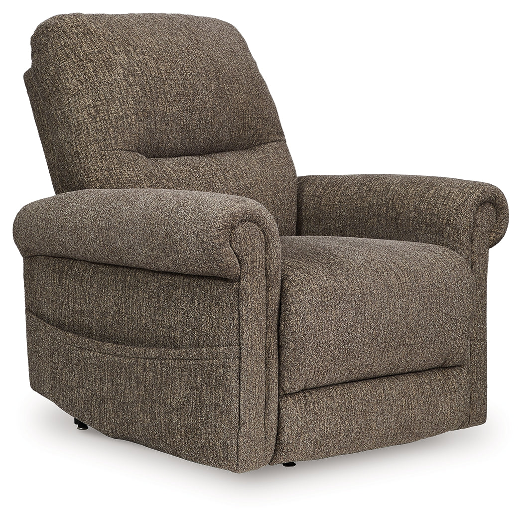 Pines Furniture Outlet - Ashley Furniture - Aureta Living Room - Power Lift Recliner / Charcoal - 1790312