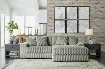 Pines Furniture Outlet - Ashley Furniture - Lindyn Sectional - RAF 2-Piece Sectional with Chaise / Fog - 21105S4