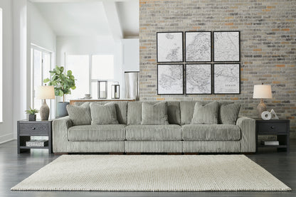 Pines Furniture Outlet - Ashley Furniture - Lindyn Sectional - RAF 3-Piece Sectional Sofa / Fog - 21105S14