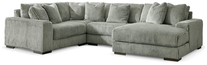 Pines Furniture Outlet - Ashley Furniture - Lindyn Sectional - RAF 4-Piece Sectional with Chaise / Fog - 21105S15