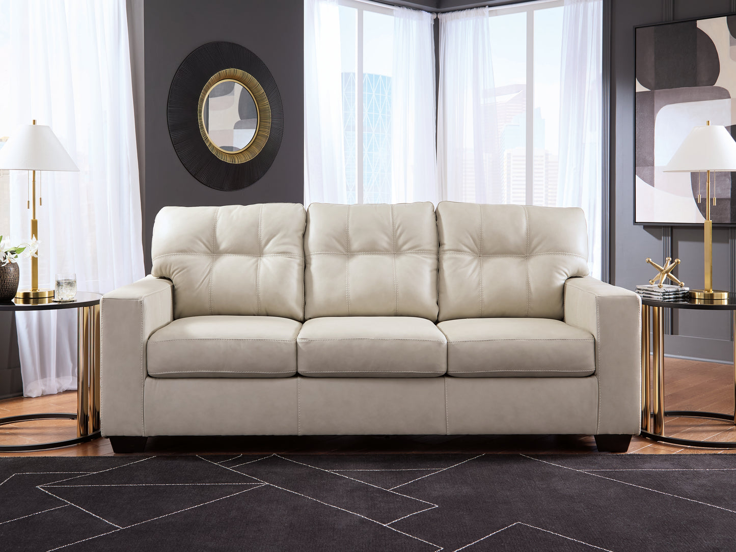 Pines Furniture Outlet - Ashley Furniture - Santorine Living Room - Sofa / Bone - 2170838