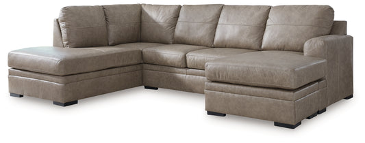 Pines Furniture Outlet - Ashley Furniture - Amuleto Sectional - RAF 2-Piece Sectional with Chaise / Desert - 22405S2