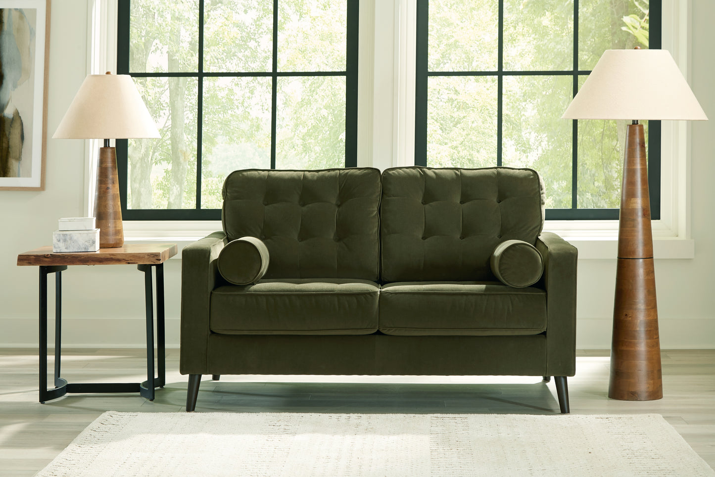 Pines Furniture Outlet - Ashley Furniture - Reveon Lakes Living Room - Loveseat / Olive - 2640435