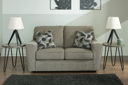 Pines Furniture Outlet - Ashley Furniture - Cascilla Living Room - Loveseat / Pewter - 2680535