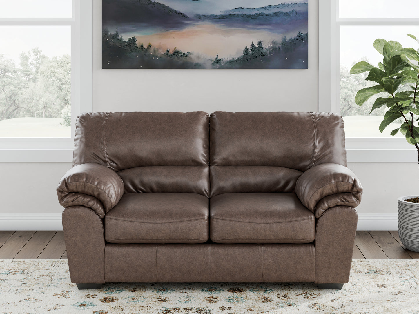 Pines Furniture Outlet - Ashley Furniture - WillowBend Living Room - Loveseat / Umber - PC2770535