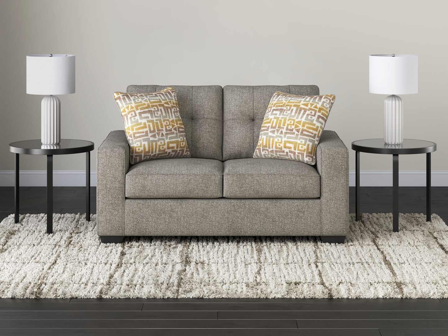 Pines Furniture Outlet - Ashley Furniture - Larimer Living Room - Loveseat / Iron - PC2920435