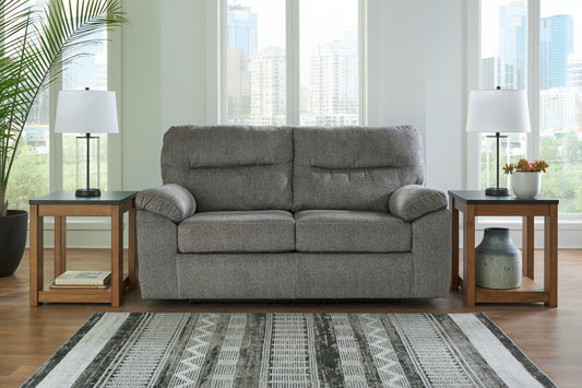 Pines Furniture Outlet - Ashley Furniture - Bindura Living Room - Glider Loveseat / Mineral - 3030578