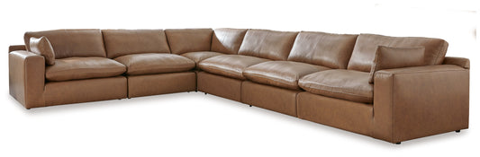 Pines Furniture Outlet - Ashley Furniture - Emilia Sectional - RAF 3-Piece Sectional Sofa / Caramel - 30901S2