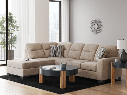 Pines Furniture Outlet - Ashley Furniture - Olten Sectional - RAF 2-Piece Sectional with Chaise / Mocha - 31304S1