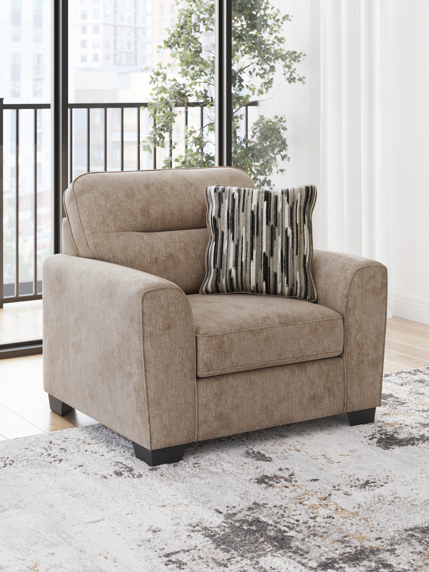 Pines Furniture Outlet - Ashley Furniture - Olten Living Room - Chair and a Half / Mocha - 3130423
