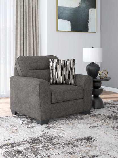 Pines Furniture Outlet - Ashley Furniture - Olten Living Room - Chair and a Half / Graphite - 3130523