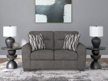 Pines Furniture Outlet - Ashley Furniture - Olten Living Room - Loveseat / Graphite - 3130535