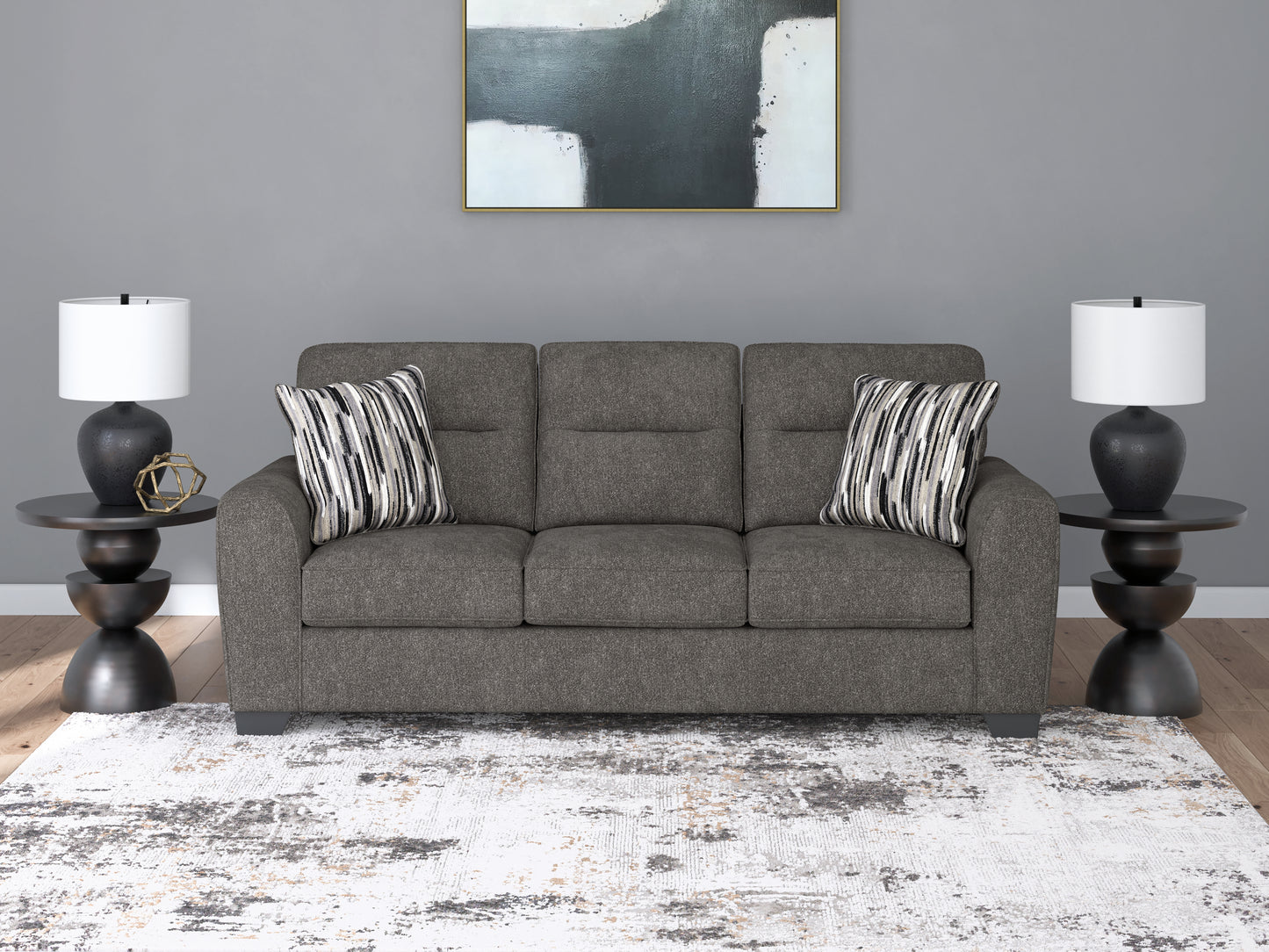Pines Furniture Outlet - Ashley Furniture - Olten Living Room - Sofa / Graphite - 3130538