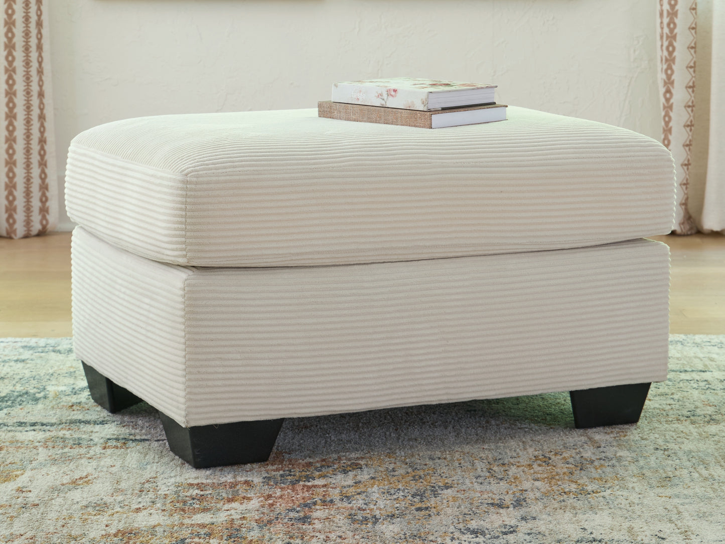 Pines Furniture Outlet - Ashley Furniture - Greenbriar Living Room - Ottoman / Ivory - PC3200614