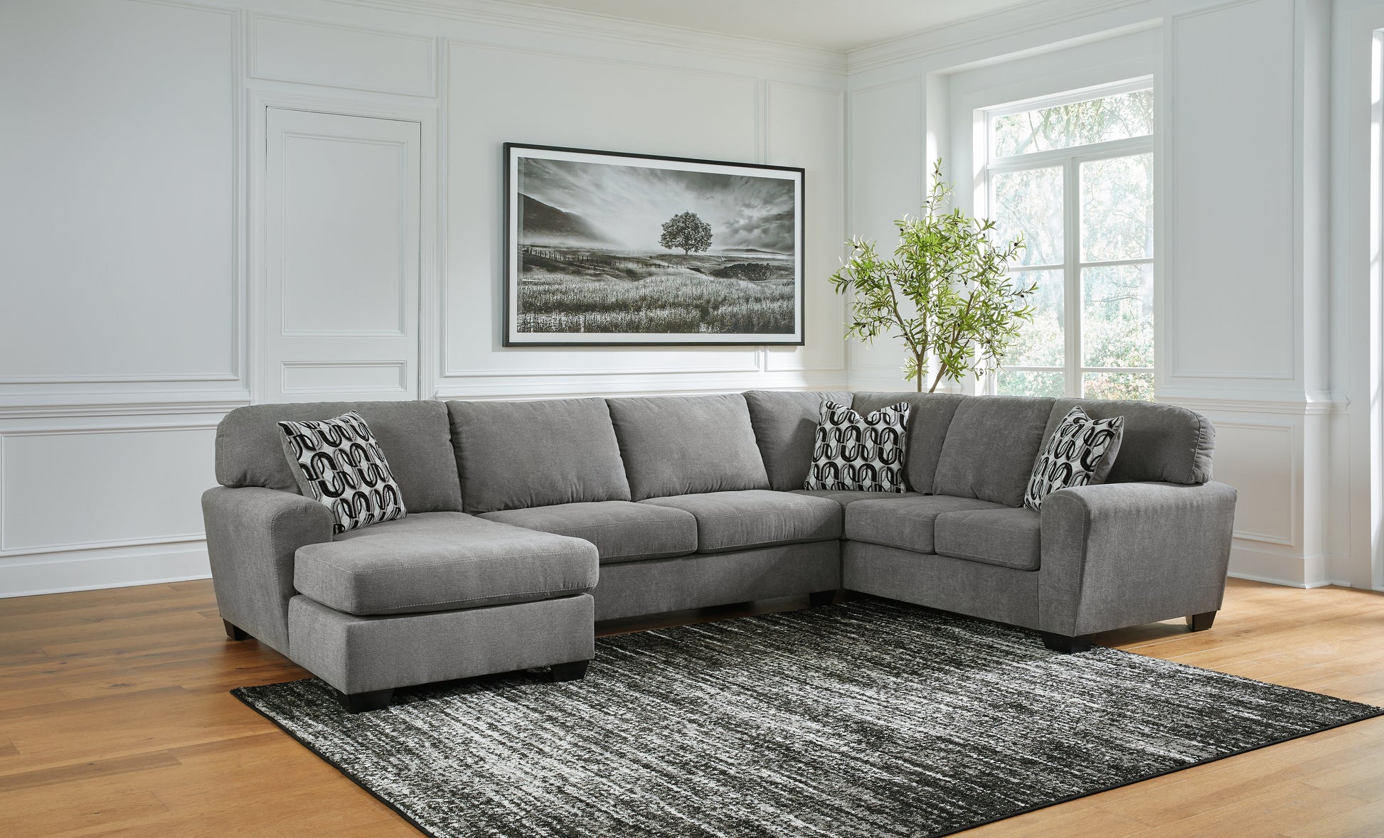 Pines Furniture Outlet - Ashley Furniture - Birkdale Court Sectional - RAF 3-Piece Sectional / Gray - 32402S3