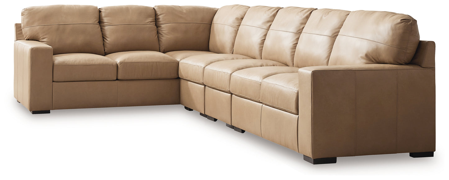 Pines Furniture Outlet - Ashley Furniture - Bandon Sectional - LAF 4-Piece Sectional / Toffee - 38006S5