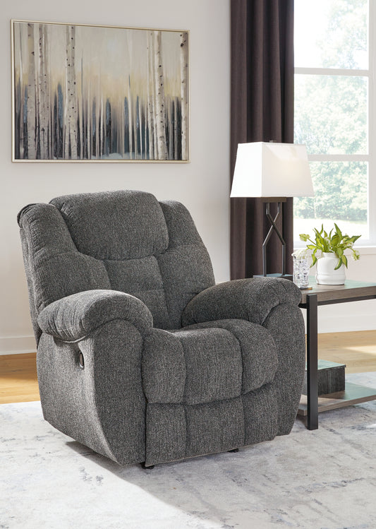 Pines Furniture Outlet - Ashley Furniture - Foreside Living Room - Rocker Recliner / Charcoal - 3810425