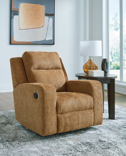 Pines Furniture Outlet - Ashley Furniture - Kanlow Living Room - Rocker Recliner / Honey - 3860525