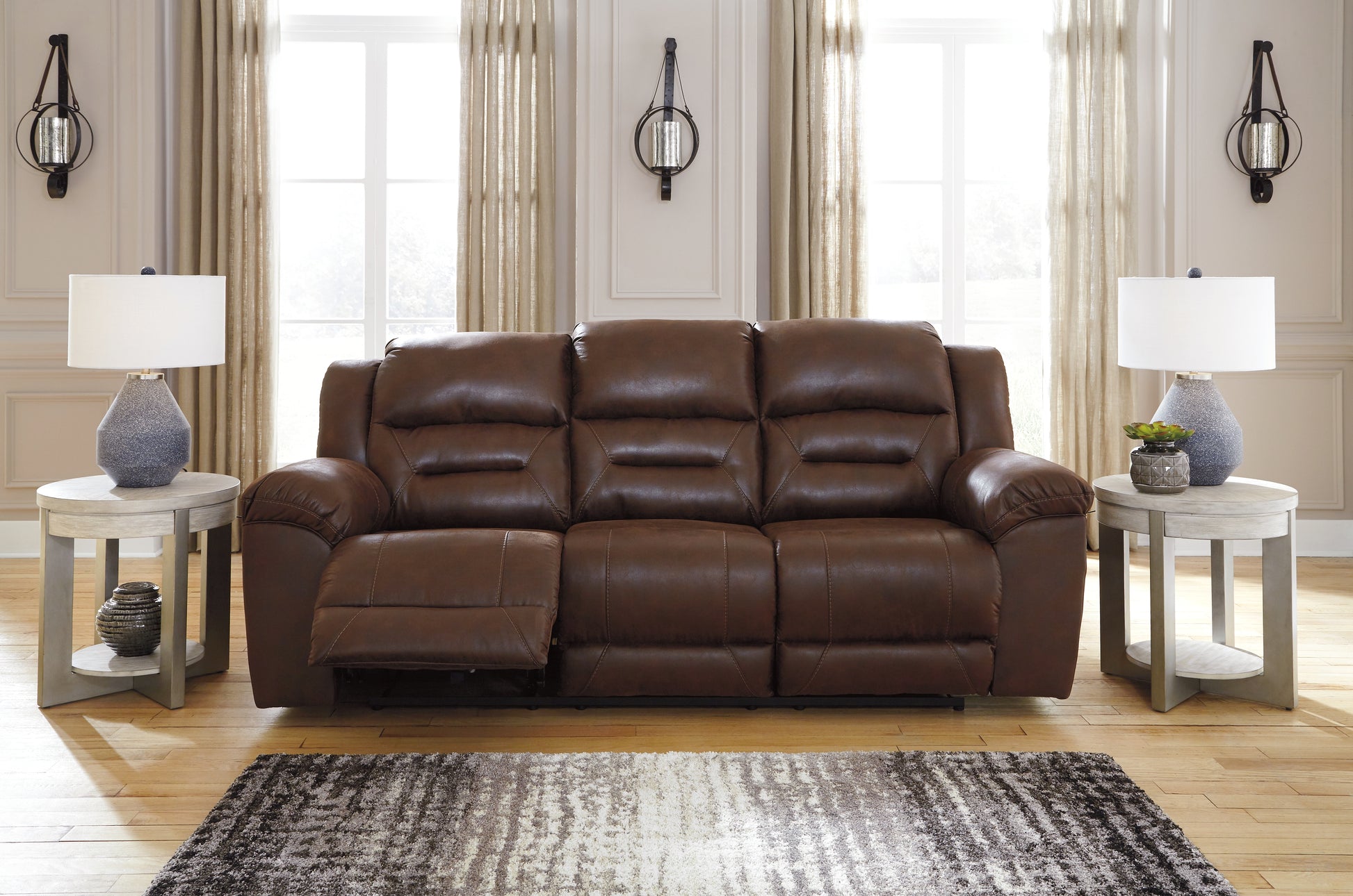Pines Furniture Outlet - Ashley Furniture - Stoneland Living Room - Rocker Recliner / Chocolate - 3990425