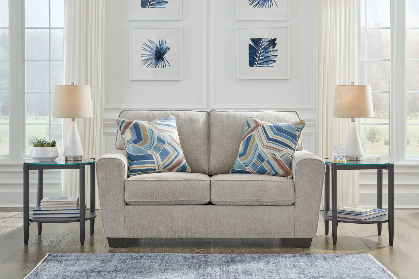 Pines Furniture Outlet - Ashley Furniture - Cashton Living Room - Loveseat / Ice - 4060635