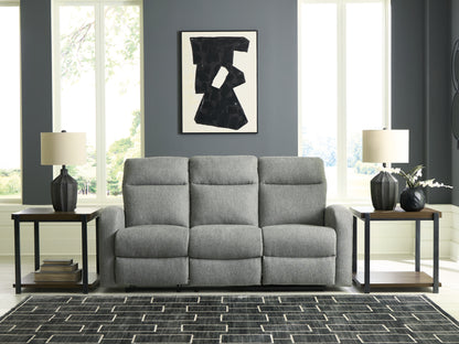Pines Furniture Outlet - Ashley Furniture - Gauntlet Living Room - DBL Rec Loveseat w/Console / Sterling - PC4220494