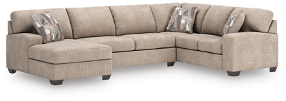 Pines Furniture Outlet - Ashley Furniture - Newellen Sectional - RAF 3-Piece Sectional with Chaise / Hemp - 48404S1