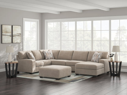 Pines Furniture Outlet - Ashley Furniture - Newellen Sectional - LAF 3-Piece Sectional with Chaise / Hemp - 48404S2