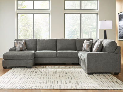 Pines Furniture Outlet - Ashley Furniture - Revenna Sectional - RAF 3-Piece Sleeper Sectional with Chaise / Greystone - PC48405S5