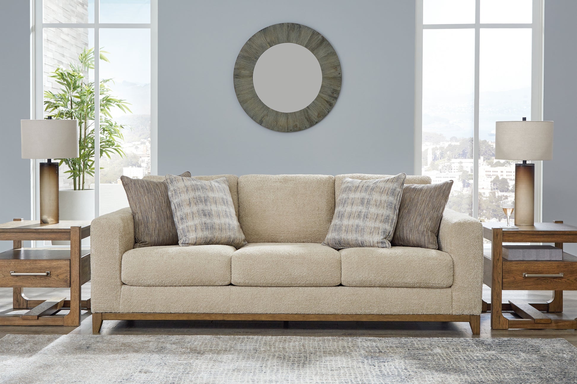Pines Furniture Outlet - Ashley Furniture - Parklynn Living Room - Chair and a Half / Desert - 4890223