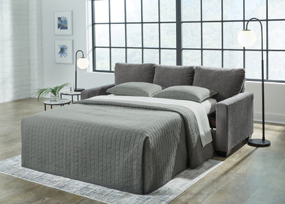Pines Furniture Outlet - Ashley Furniture - Rannis Living Room - Queen Sofa Sleeper / Pewter - 5360239