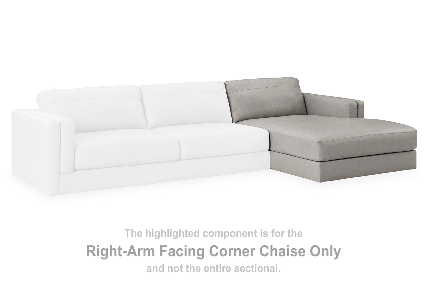 Pines Furniture Outlet - Ashley Furniture - Amiata Sectional - RAF Corner Chaise / Glacier - 5740417