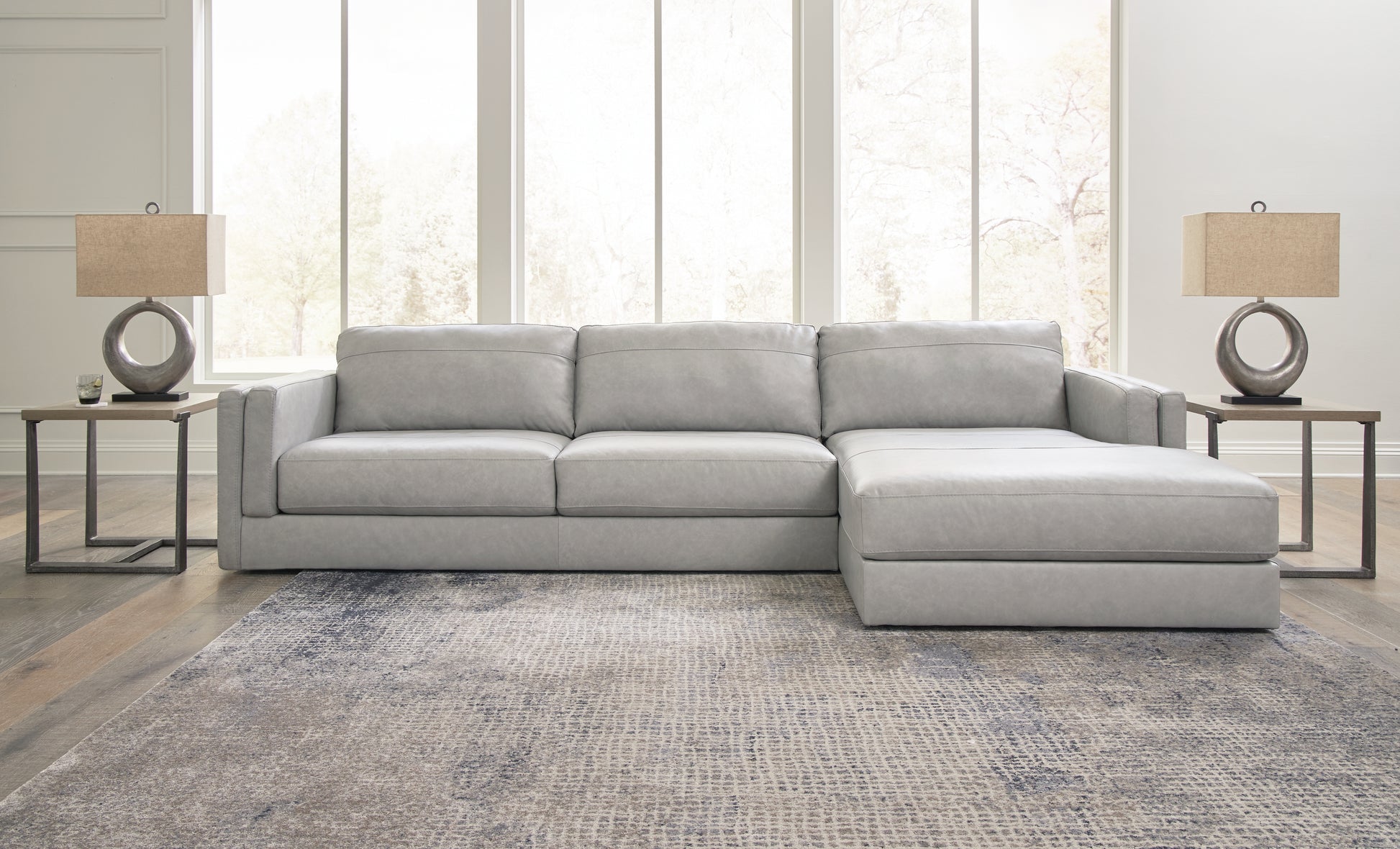 Pines Furniture Outlet - Ashley Furniture - Amiata Sectional - RAF Sofa / Glacier - 5740467