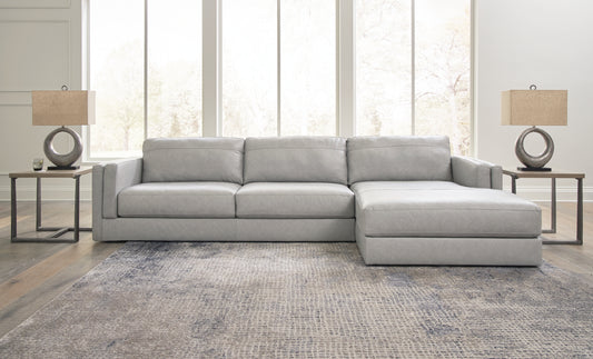 Pines Furniture Outlet - Ashley Furniture - Amiata Sectional - RAF Sofa / Glacier - 5740467