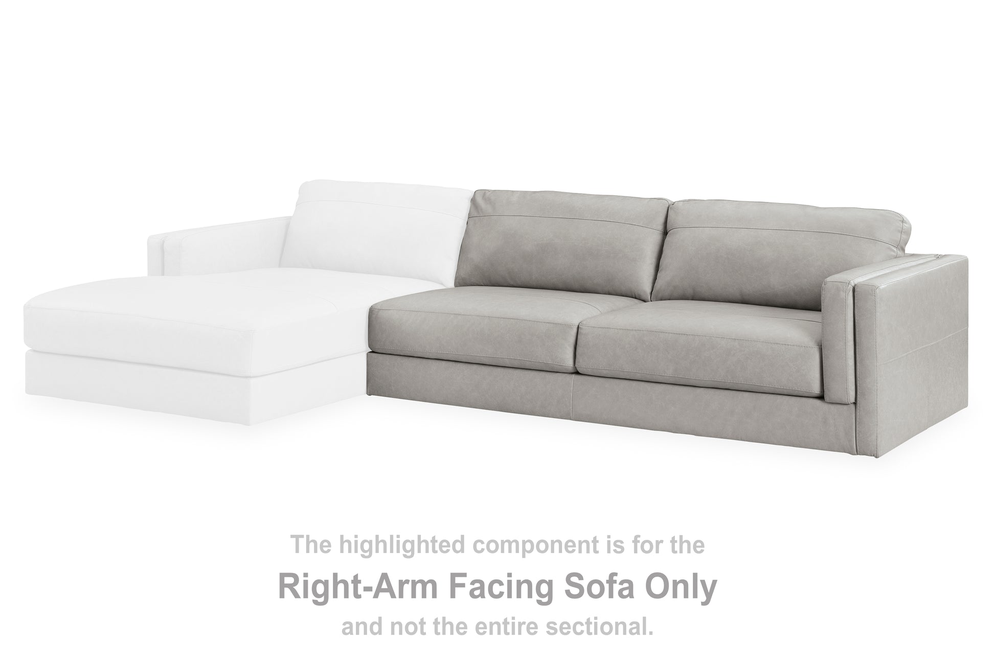 Pines Furniture Outlet - Ashley Furniture - Amiata Sectional - RAF Sofa / Glacier - 5740467