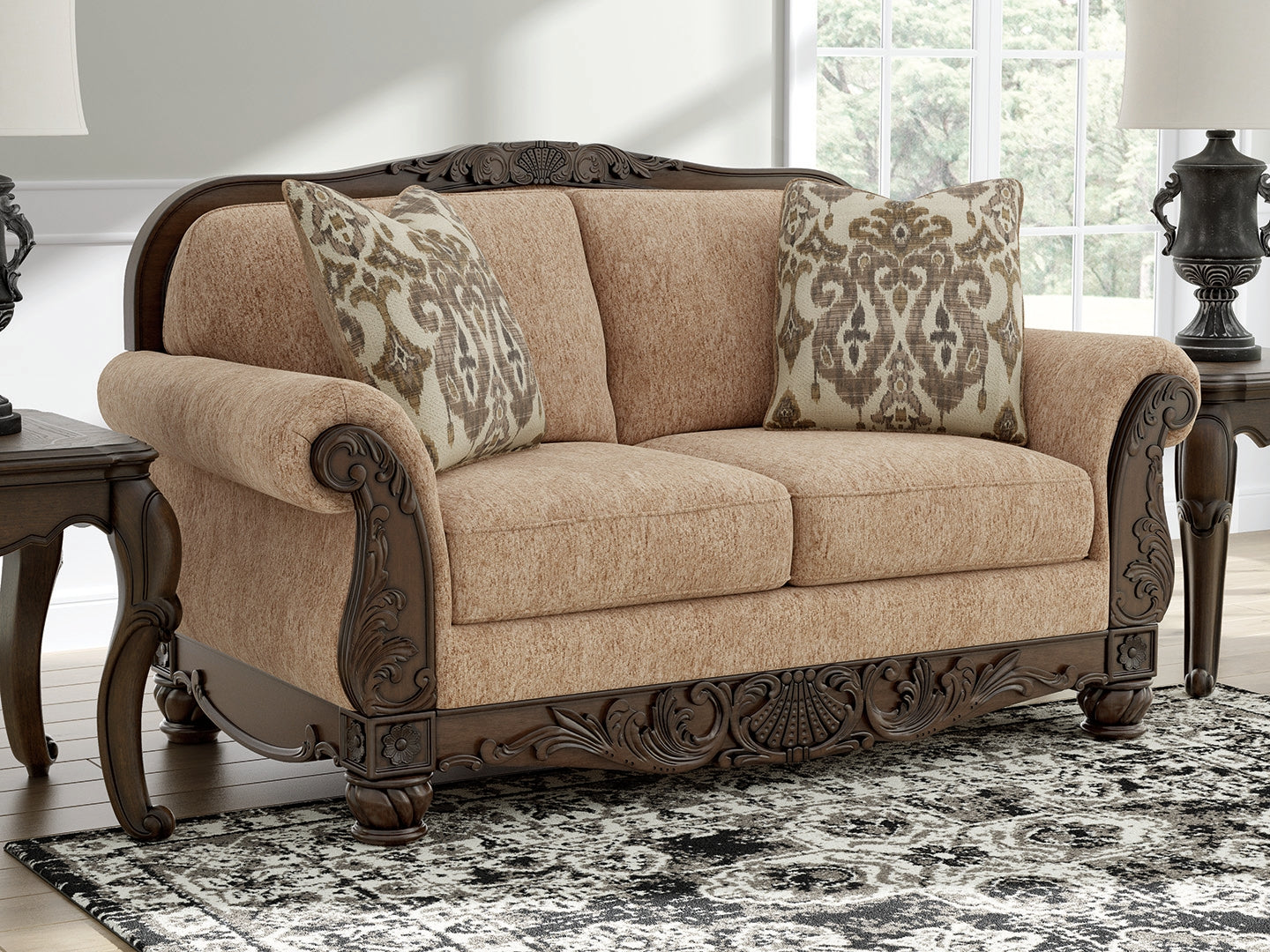 Pines Furniture Outlet - Ashley Furniture - Chelsworth Living Room - Loveseat / Golden - PC5790535