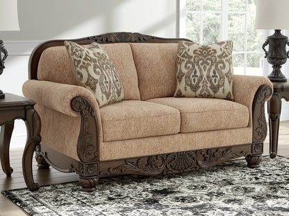 Pines Furniture Outlet - Ashley Furniture - Chelsworth Living Room - Loveseat / Golden - PC5790535