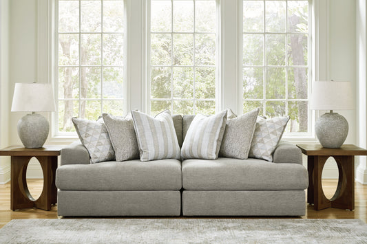 Pines Furniture Outlet - Ashley Furniture - Avaliyah Sectional - RAF 6-Piece Sectional with Chaise / Ash - 58103S12