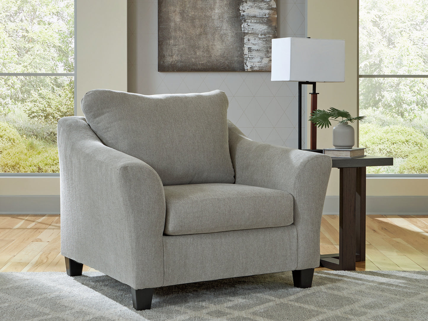 Pines Furniture Outlet - Ashley Furniture - Willarae Living Room - Chair and a Half / Taupe - 5980323