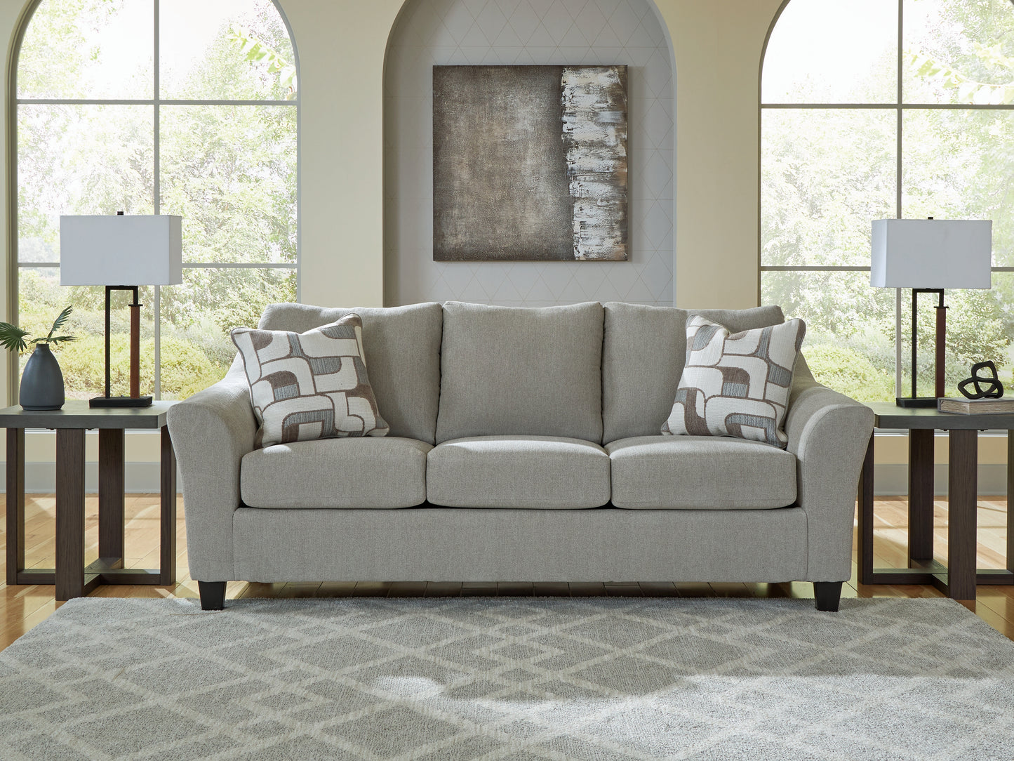 Pines Furniture Outlet - Ashley Furniture - Willarae Living Room - Sofa / Taupe - 5980338