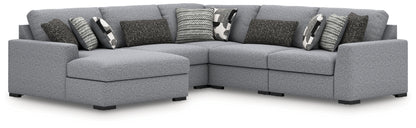 Pines Furniture Outlet - Ashley Furniture - Bealton Sectional - RAF 5-Piece Sectional with Chaise / Salt and Pepper - 61305S8
