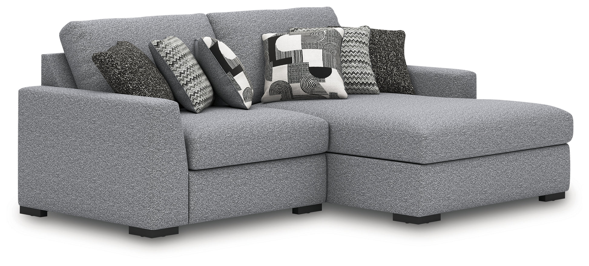 Pines Furniture Outlet - Ashley Furniture - Bealton Sectional - RAF 2-Piece Sectional with Chaise / Salt and Pepper - 61305S10