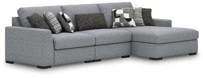 Pines Furniture Outlet - Ashley Furniture - Bealton Sectional - RAF 3-Piece Sectional with Chaise / Salt and Pepper - 61305S3