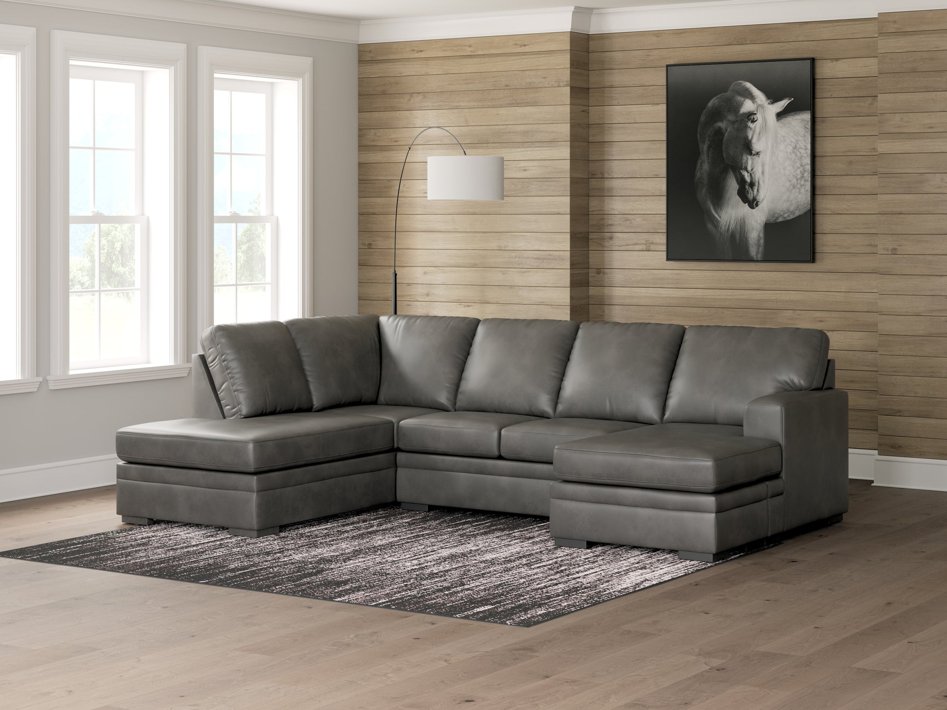 Pines Furniture Outlet - Ashley Furniture - Lofton-Pike Sectional - LAF 2-Piece Sectional with Chaise / Shadow - PC61610S1
