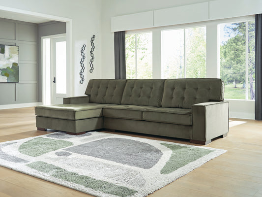 Pines Furniture Outlet - Ashley Furniture - Caspian-Town Sectional - LAF 2-Piece Sectional with Chaise / Olive - PC61702S2