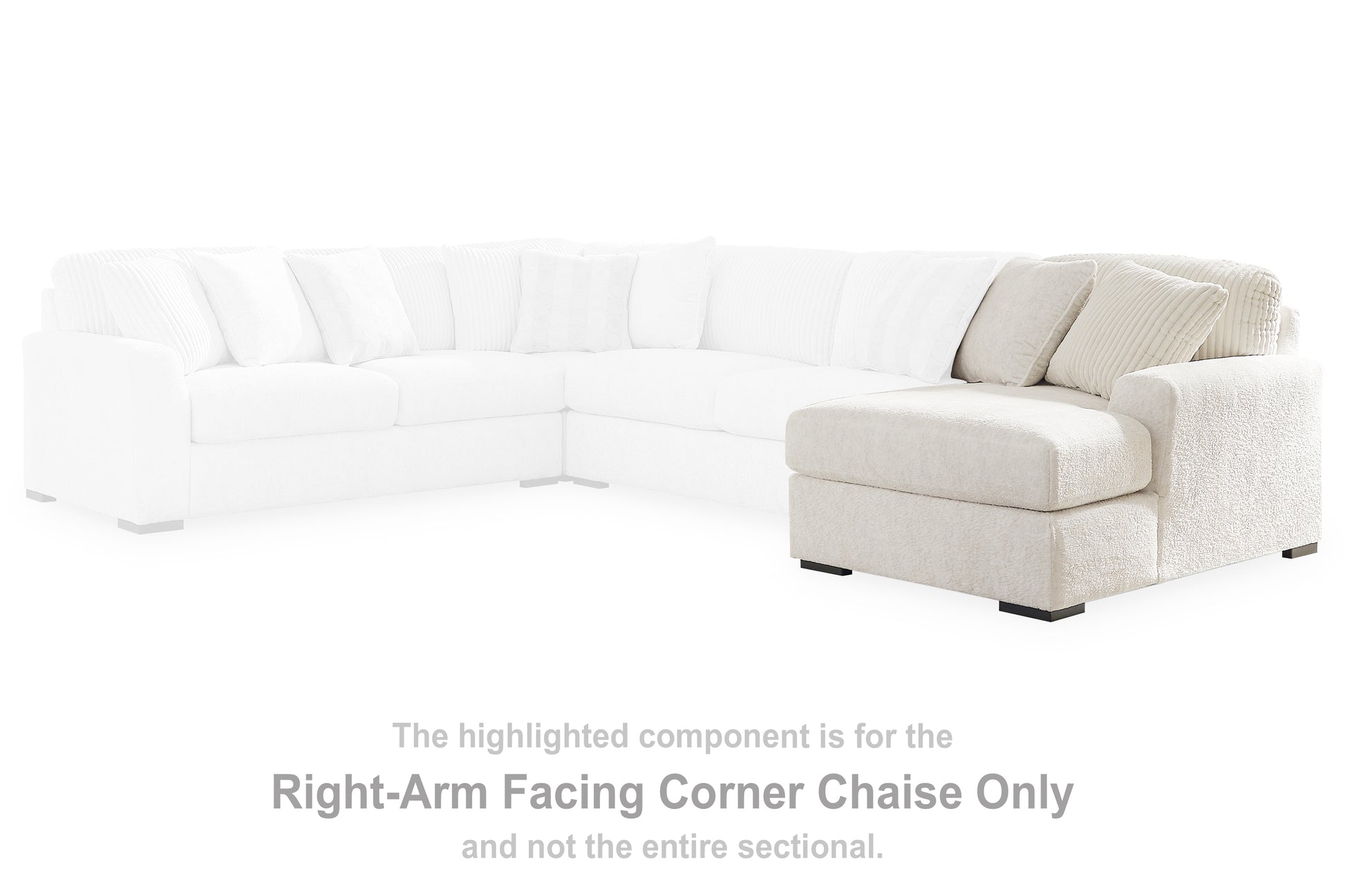 Pines Furniture Outlet - Ashley Furniture - Chessington Sectional - RAF Corner Chaise / Ivory - 6190417