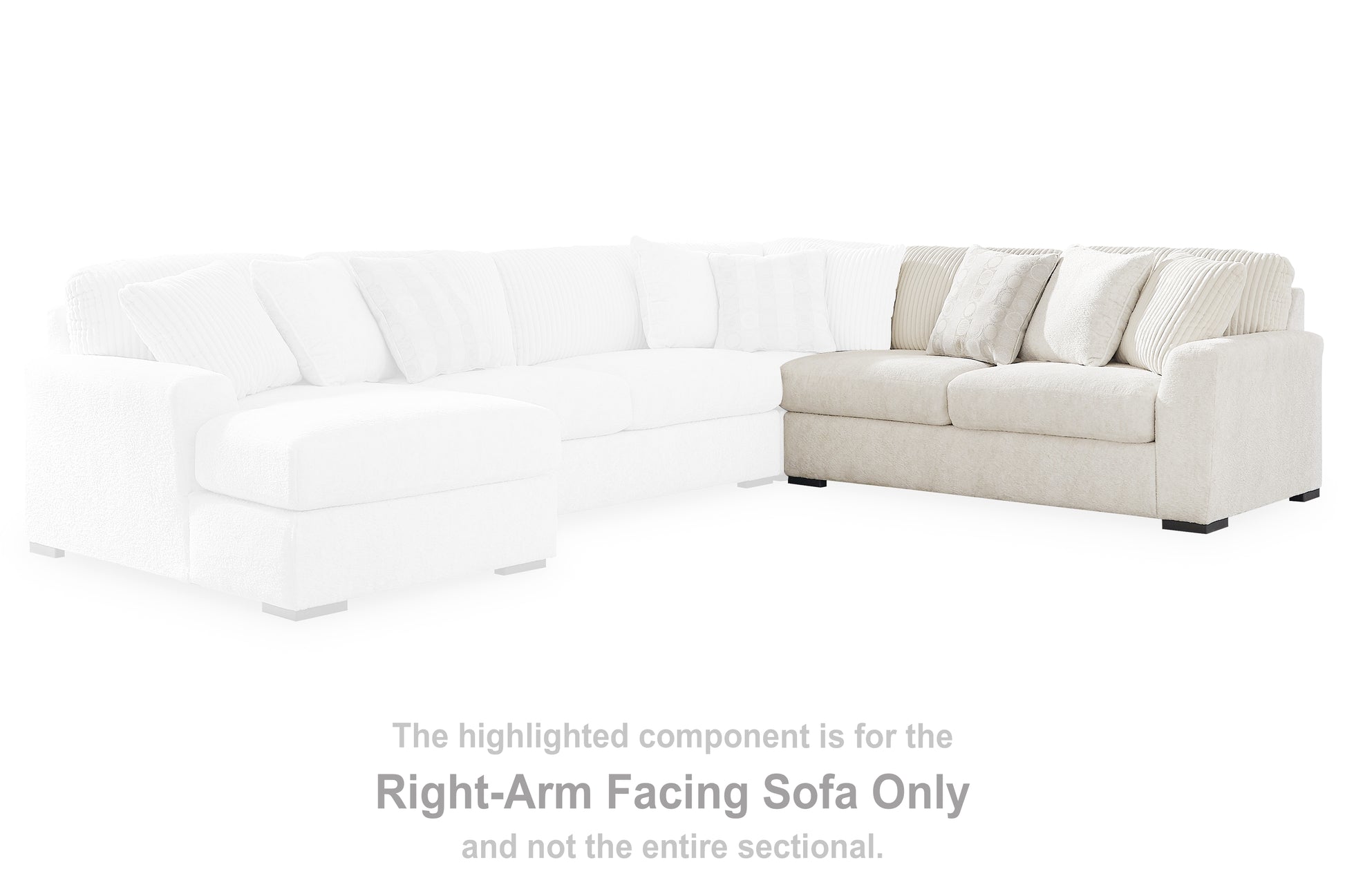 Pines Furniture Outlet - Ashley Furniture - Chessington Sectional - RAF Sofa / Ivory - 6190467