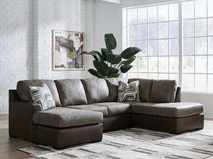 Pines Furniture Outlet - Ashley Furniture - Castille Way Sectional - LAF 2-Piece Sectional with Chaise / Fossil - PC62703S2